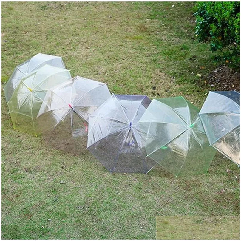 clear transparent rain umbrella pvc rain dome bubble rain sun shade long handle straight stick umbrella t0484 613 r2