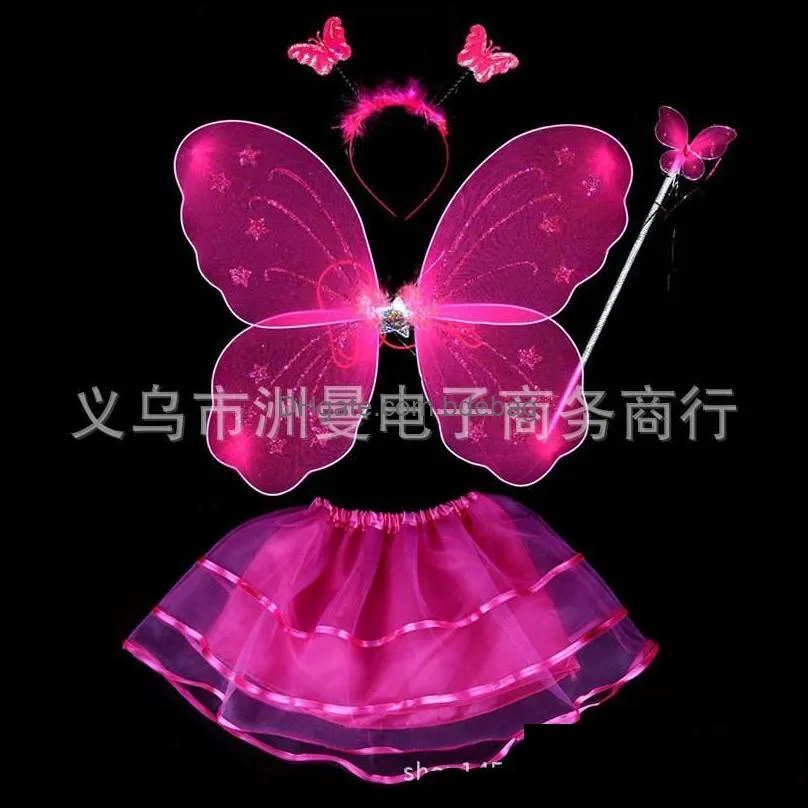 kids performance costume prop butterfly angel wing magic bar monolayer four piece suit color fairy wand 7 3zm ii