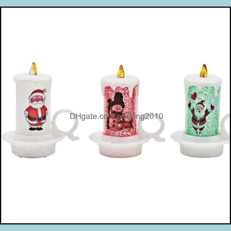santa claus pattern candle lamp bedroom restaurant decorate festival celebration led electronic candles high quality 3 2nh j2