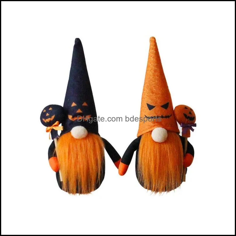 pumpkin lollipop faceless plush doll men women festival party gnomes elf toys ornaments gift halloween decorative accessorie 9 3gl q2