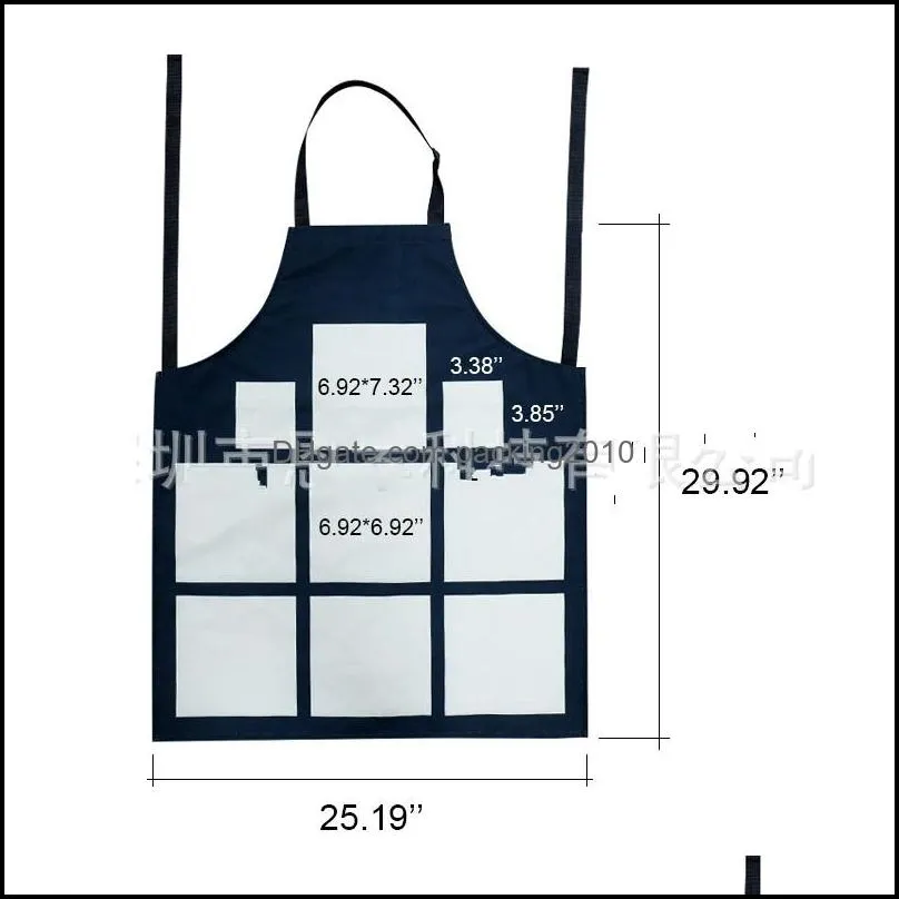  sublimation 9 plaid aprons sublimation blanks kitchen apron printing oil proof antifouling cotton linen 745 b3