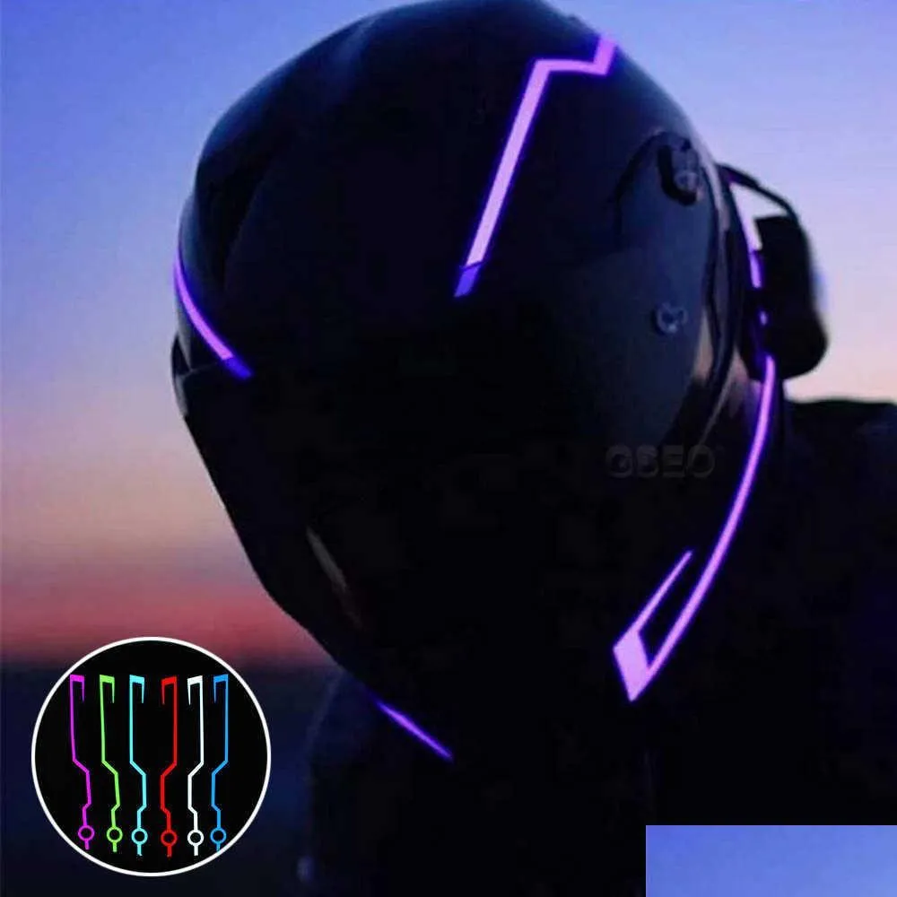 helmet motorcycle accessories light riding signal el strip flashing durable kit bar diy led strip reflector cold film a pair