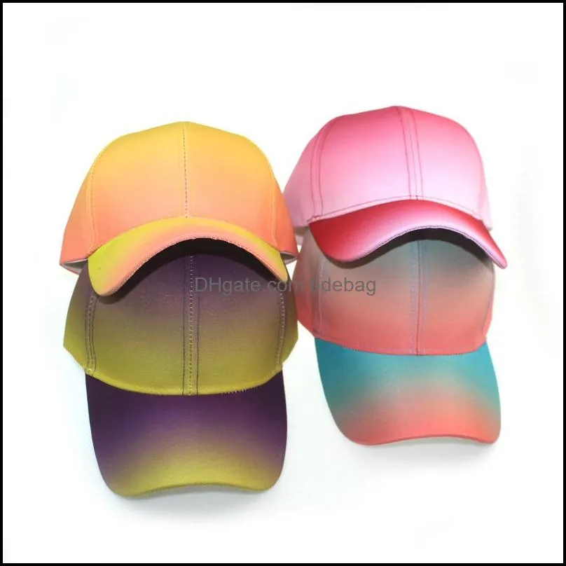 party hats colorful gradient 5 styles personality adjustable baseball cap adult sun hat europe and america 100pcs 771 b3