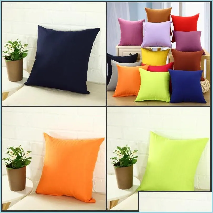  pillowcase pure color polyester white pillow cover cushion cover decor pillow case blank christmas decor gift 45 x 45cm 324 s2