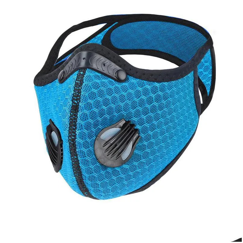 bicycle dustproof sports mask activated carbon cycling running face cover antipollution outdoor training masks with filter 1737 t2