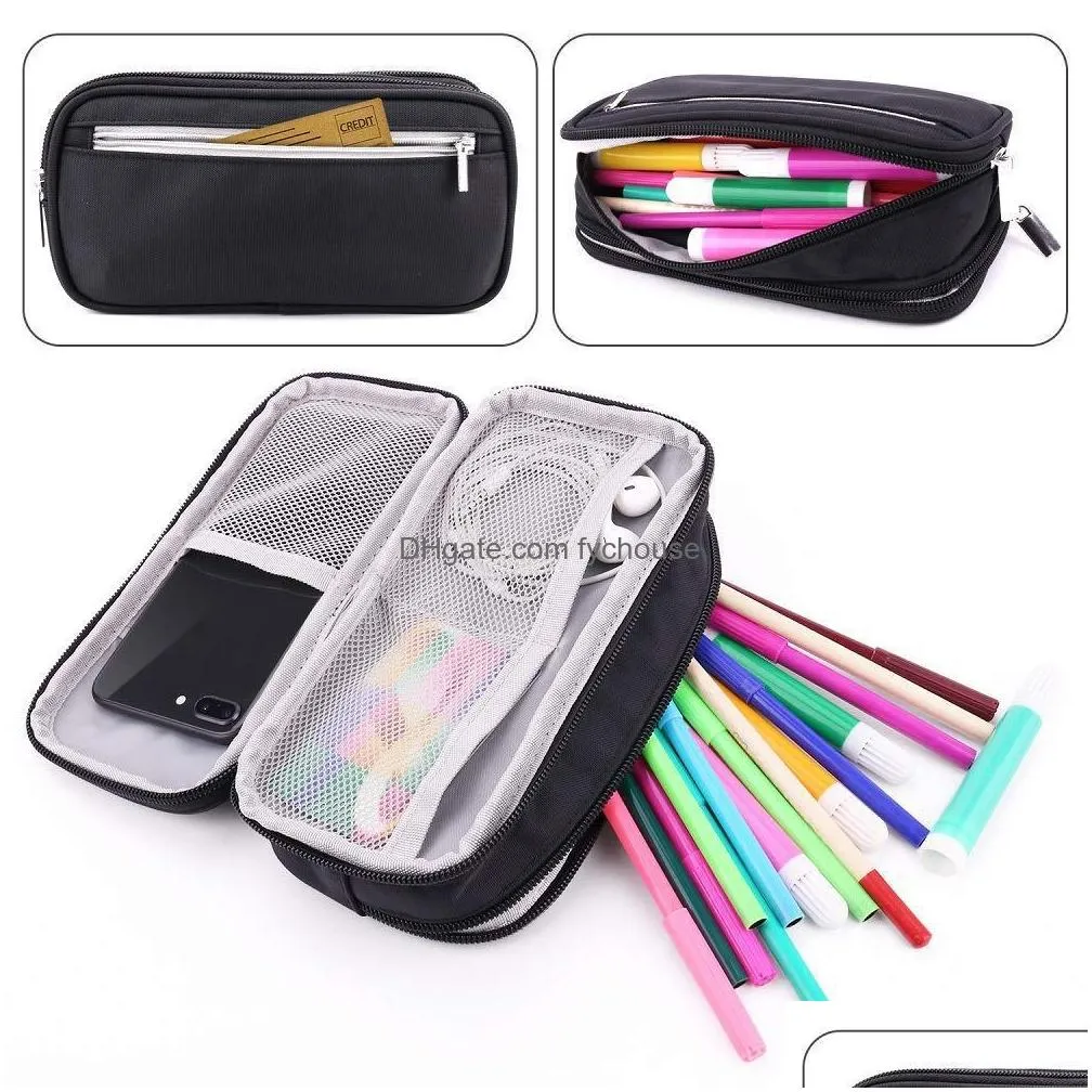 large capacity pencil case stationery boys girls gift pen bag box cases storage student school office supplies pouch cosmetic travel