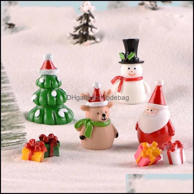 christmas snowmankey buckle fairy garden accessory ring micro scene watching snow scenery basin landscaping ornament keychains gifts 1