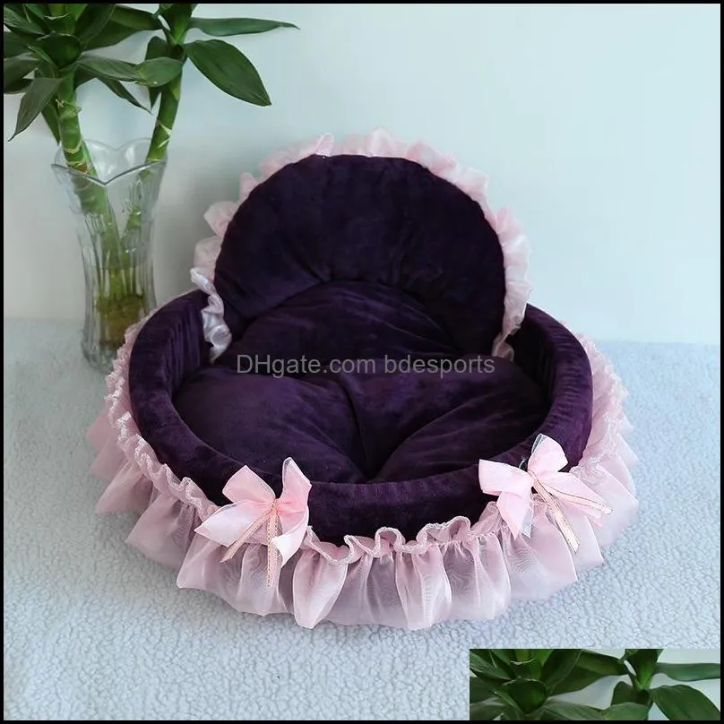 dog bed sofa pink lace puppy house pet teddy cat beds nest kennels 682 k2