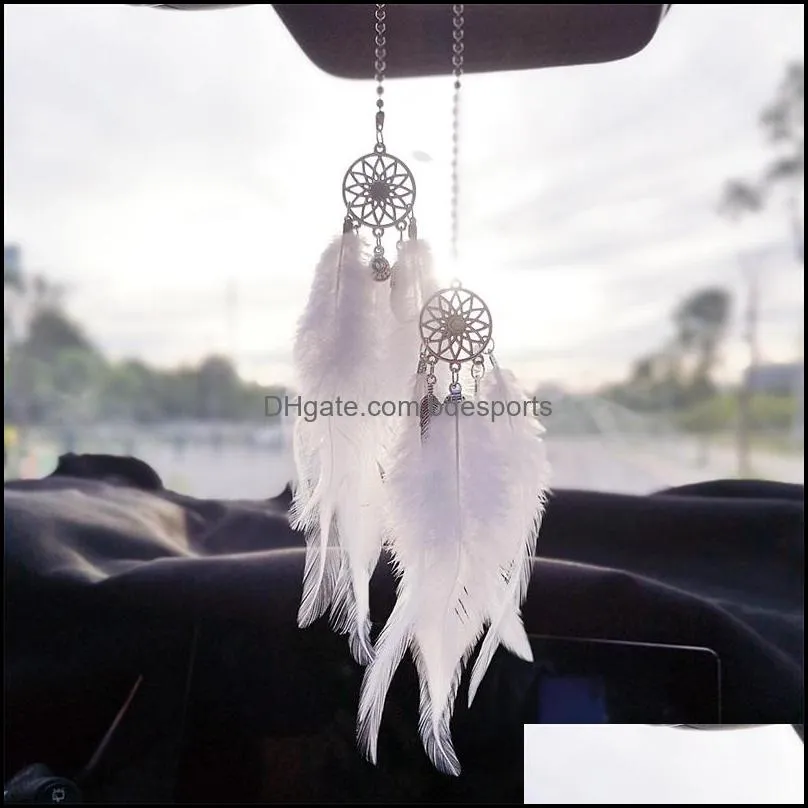 car dreamcatcher hanging feather pendant in car interior accessories for auto auto decorations fashion ornaments 68 o2