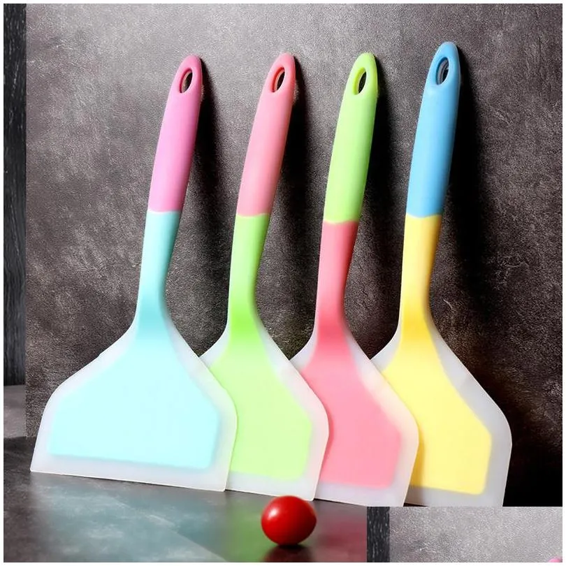 silicone kitchen ware cooking utensils spatula beef meat egg kitchen scraper wide pizza cooking tools shovel nonstick spatula 5837 q2