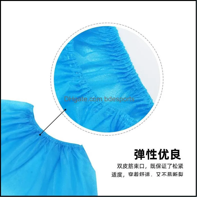 disposable shoes cover dustproof nonwoven elastic bands home foot cover nonslip thicken disposable shoes covers 2081 v2