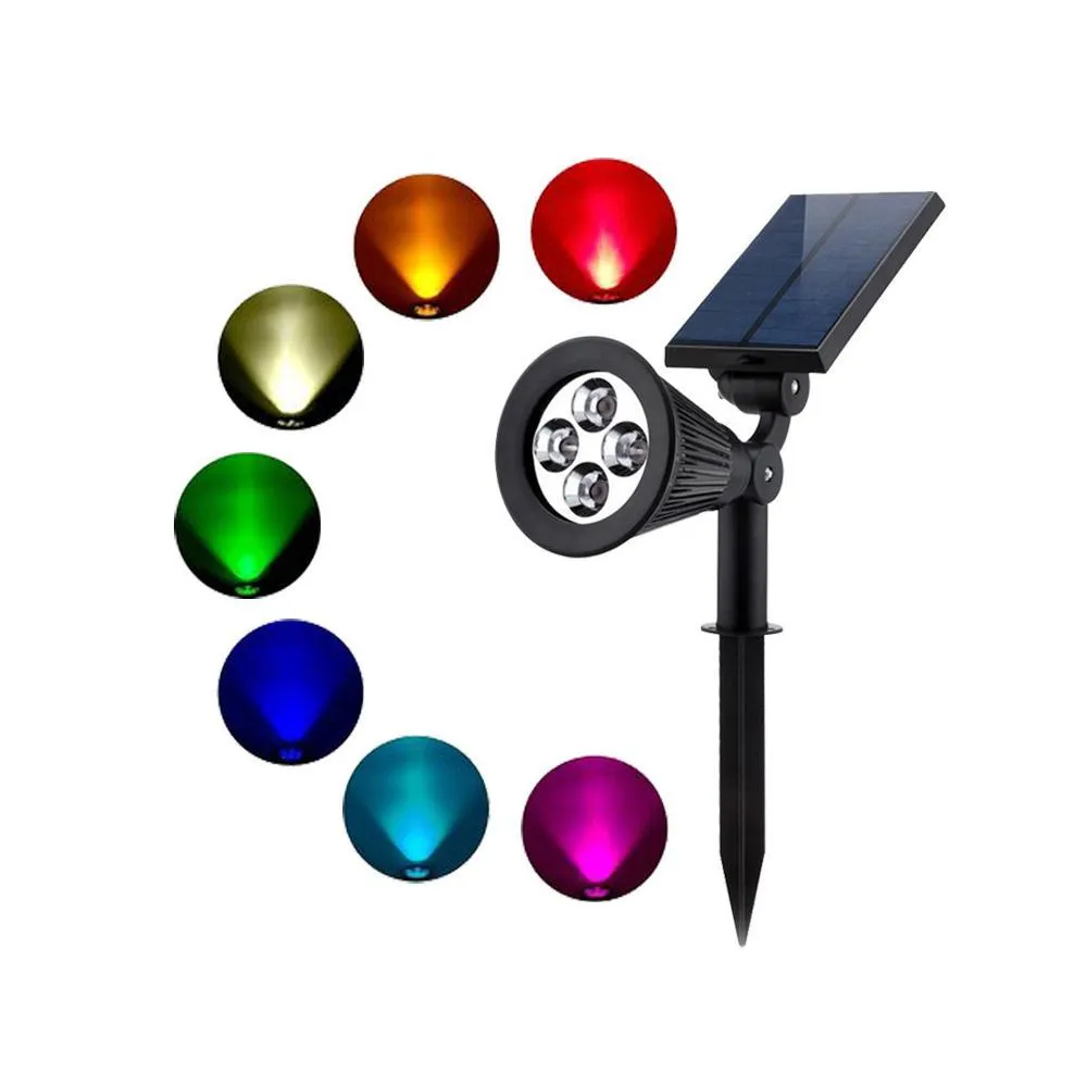 brelong outdoor solar lawn light color buried light spotlight 4 outdoor courtyard courtyard rgb led safety light