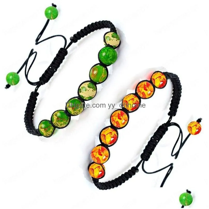 yoga handmade 7 chakra charm bracelets tiger eye beads braid rope bracelet women men bracelet