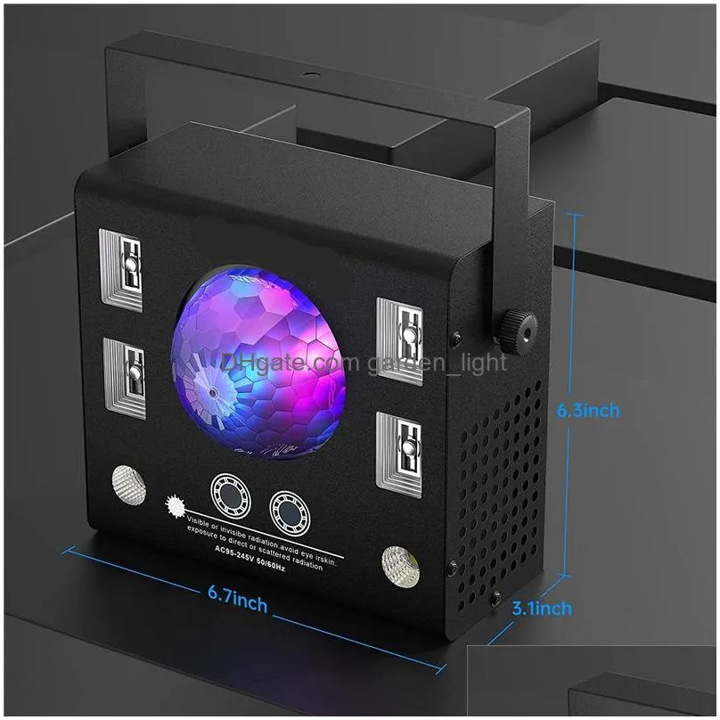 led stage laser lighting dmx projector 4 in 1 strobe flash remote control magic crystal ball uv effect beam spot xmas lights dj disco remotes