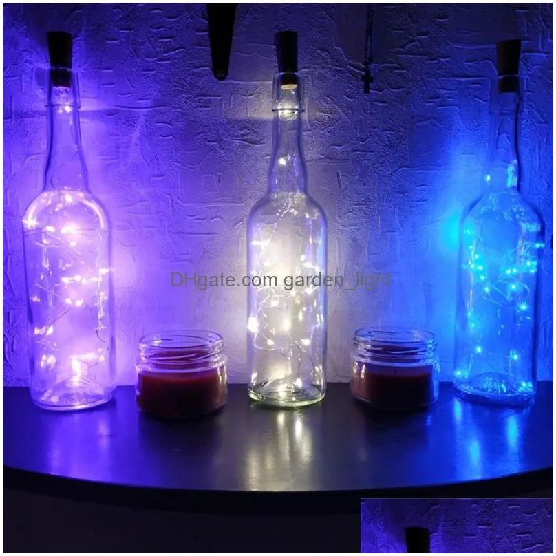 led diy bottle string lights cork shaped bottle stopper light glass for halloween xmas party wedding home decor