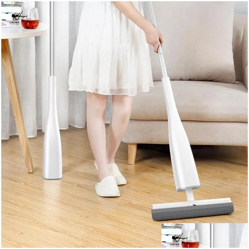 eyliden automatic selfwringing mop flat with pva sponge heads hand washing for bedroom floor clean 118 d3