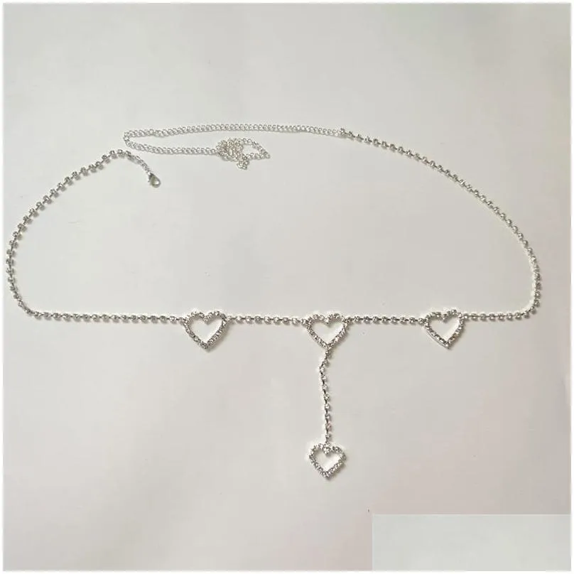 summer beach rhinestone heart waist chain belt jewelry for women full diamond belly body chain sexy crystal jewelry party gift c3