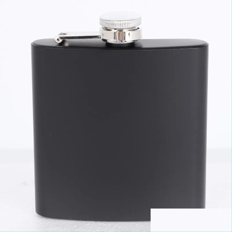 matt black 6oz liquor hip flask screw cap 100 304 stainless steel laser welding personalized logo 105 v2