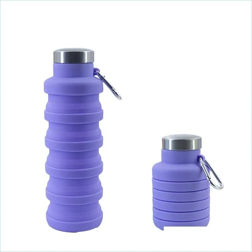 sports bottles high capacity cup silicone folding water bottle outdoor portable telescopic cups