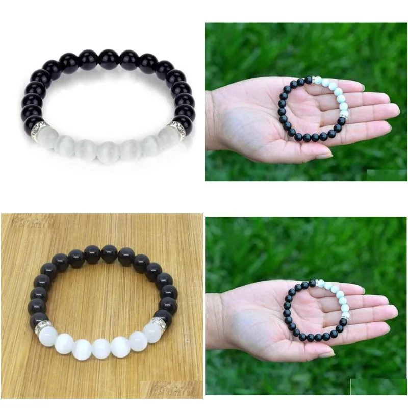 beaded strands bracelets jewelry drop delivery mg0309 grade blue lace agates power black tourmaline bracelet protection negative