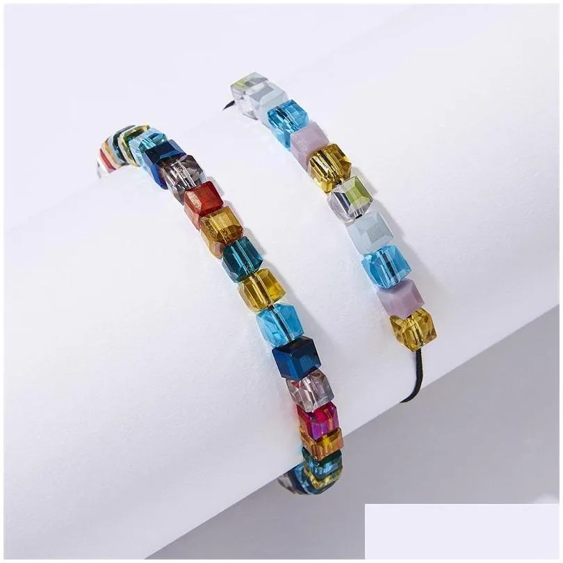 fashion simplicity beaded strands chain bracelet colorful seven chakras crystal versatile hand ornament women jewelry 3 9yh t2