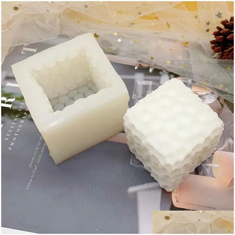 cube honeycomb baking moulds scented candle plaster silicone mold food grade chocolate mousse 3d molds wedding gift home decoration 5759