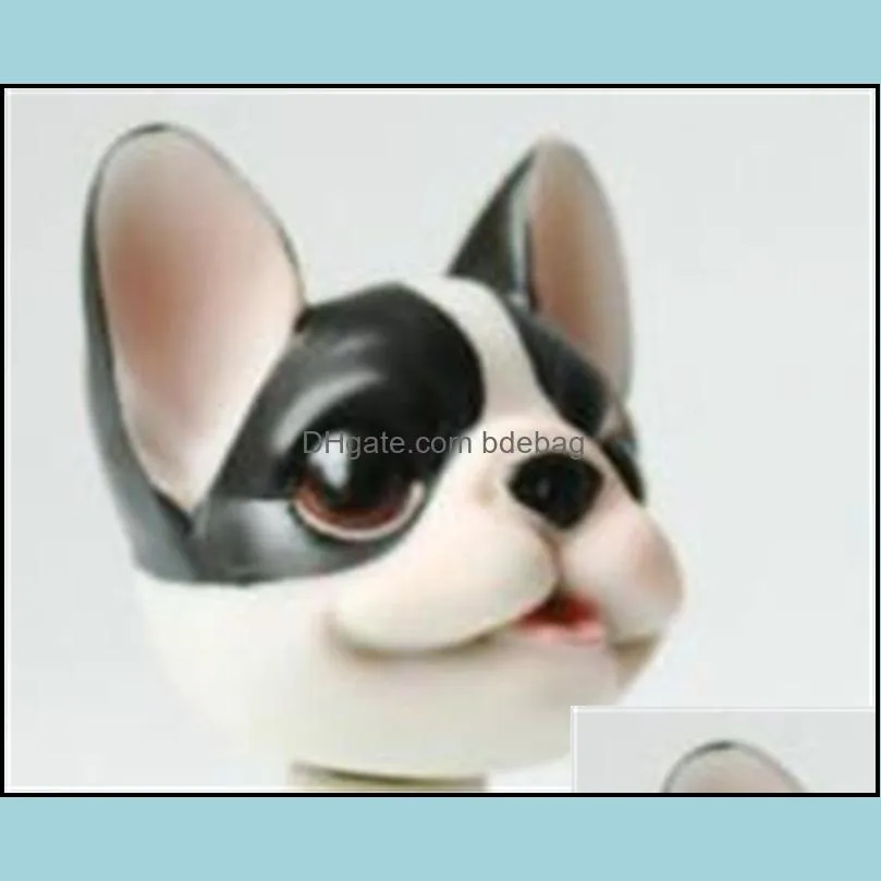 natural resin animal party favor style bobbleheads automobile dog tabletop cartoon black cream color vehicle shaking head decoration 30nb