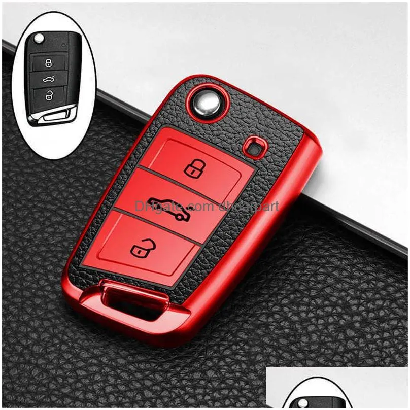 car key case cover for  polo golf 7 mk7 tiguan passat for skoda octavia kodiaq karoq seat ateca leon