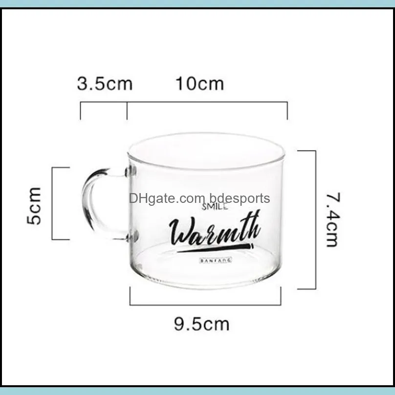 letter glass water cup fashion half flaring coffee mugs monolayer breakfast tumbler handle household security bursting prevention 8 4bd