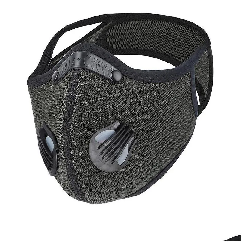 bicycle dustproof sports mask activated carbon cycling running face cover antipollution outdoor training masks with filter 1737 t2