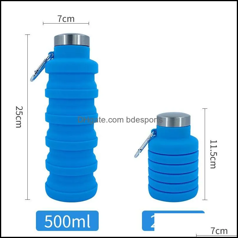 sports bottles high capacity cup silicone folding water bottle outdoor portable telescopic cups