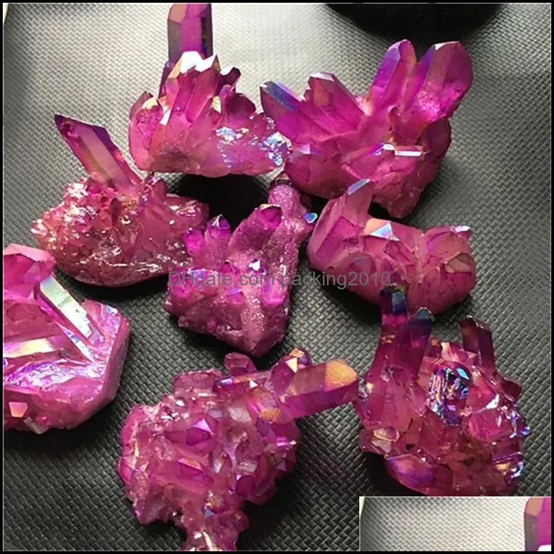 home decor natural quartz amethyst cluster crystal stone healing electroplated colorful crysral cluster mineral specimen homes gifts 20220106