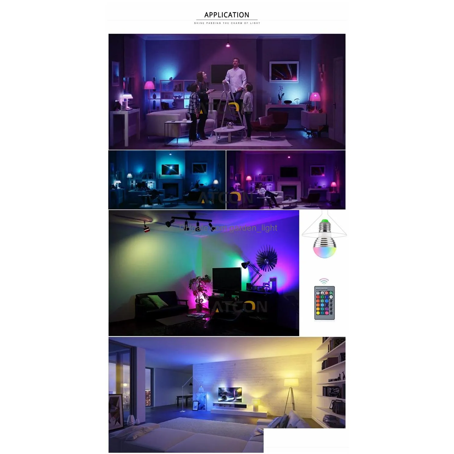 16 color led bulbs 85265v e27 e14 gu10 magic led night light 24key remote control dimmable stage light