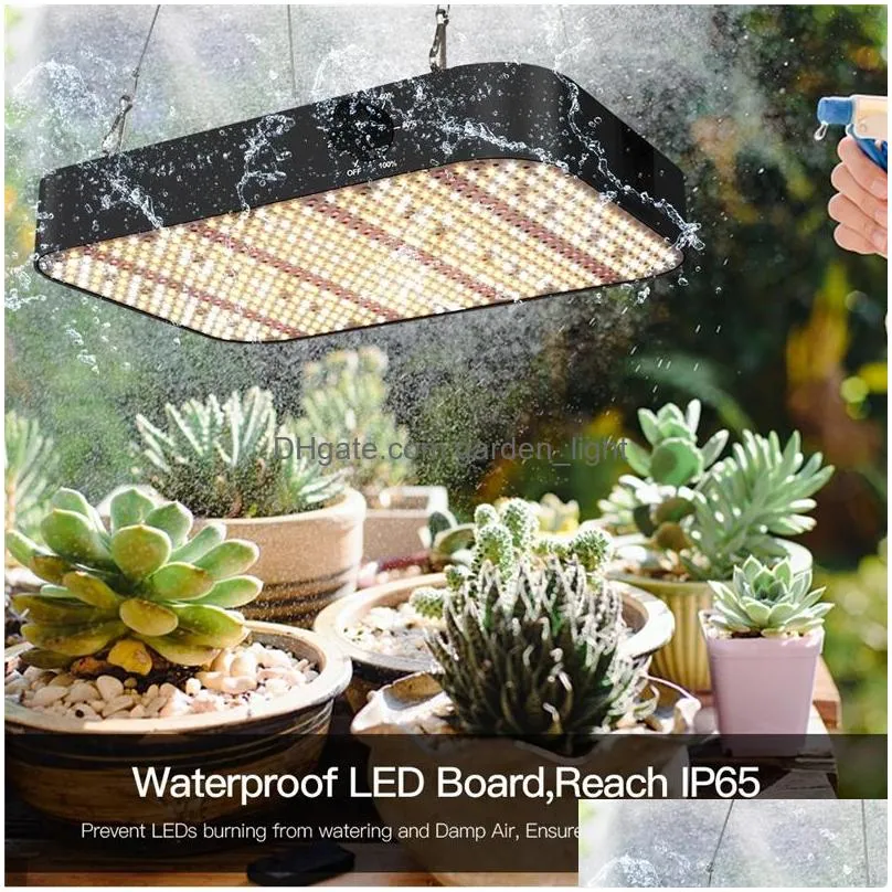 dimmable grow light 600w full spectrum waterproof can cover led plant lights to adapt different growing stages plants greenhouse hydroponic veg flower growth