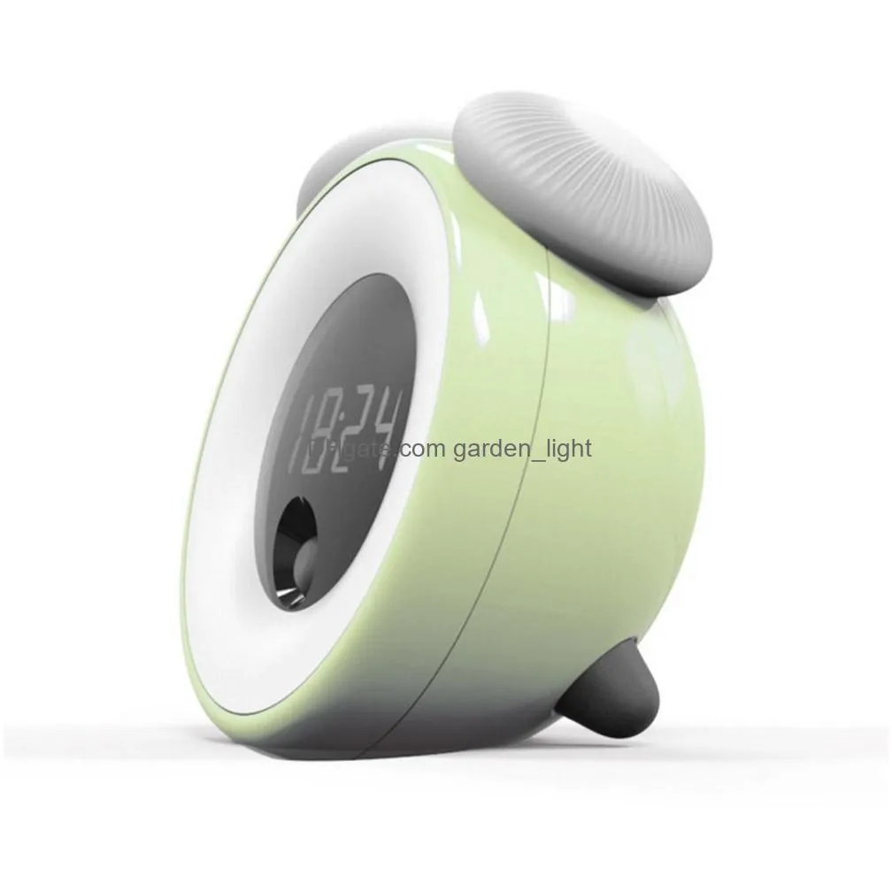 creative mushroomshaped smart gesture sensing led touch time alarm clock night light white / blue / green / pink