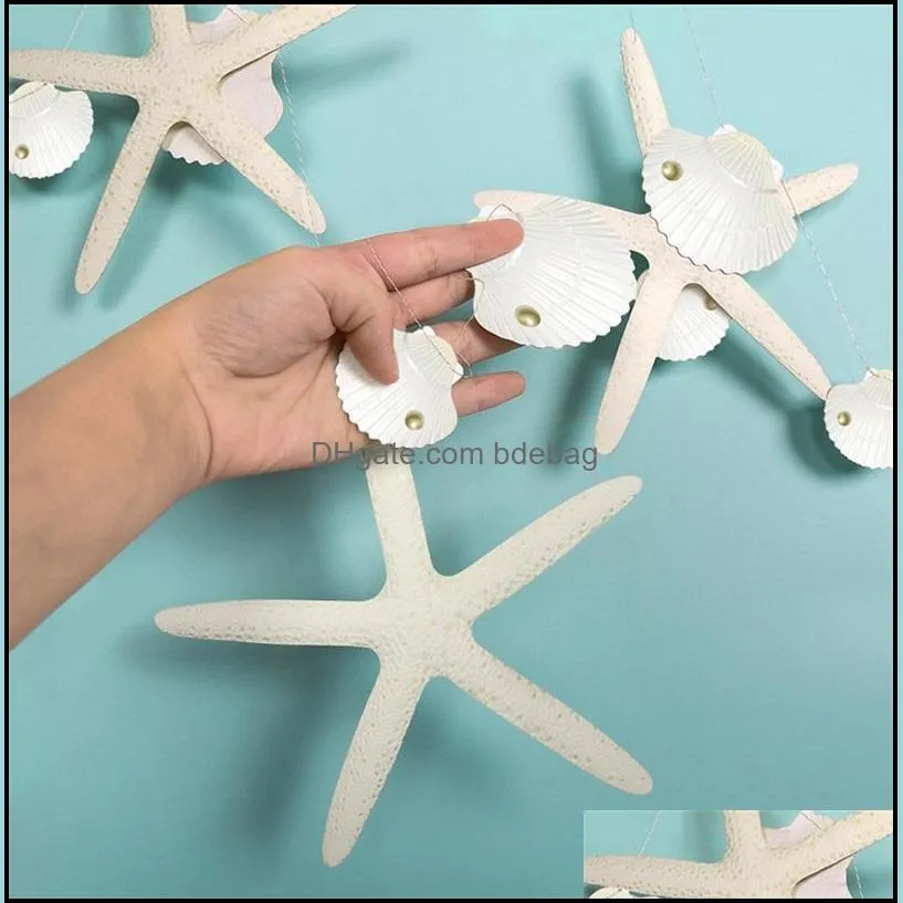 two sided starfish shell pull flag originality decoration ocean style room party dressing flower pulling opp packing 5 5ks2 j1