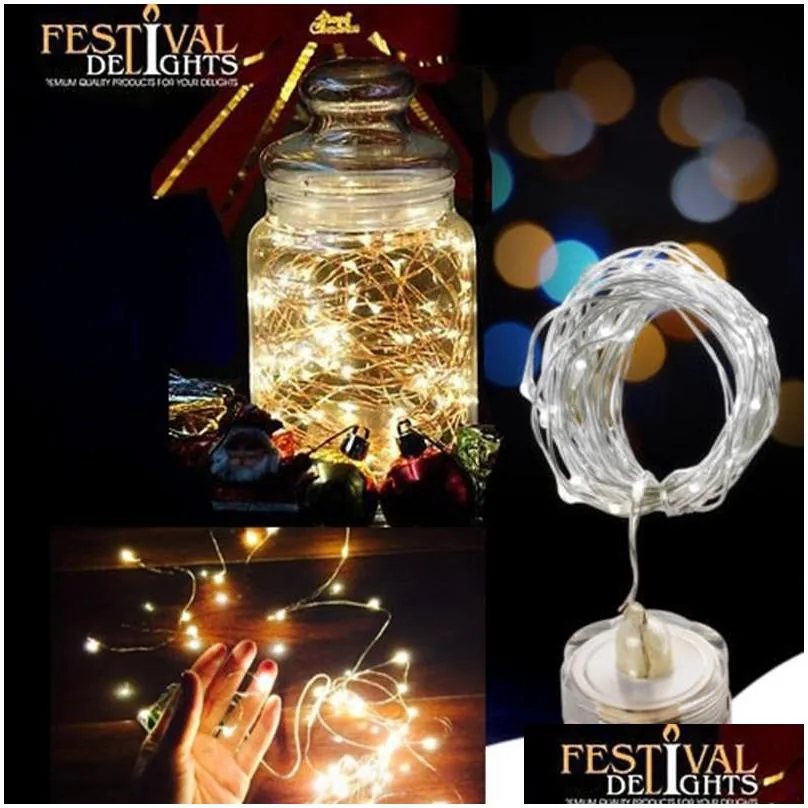 2m 20 led waterproof string lights cr2032 battery operation for xmas garland party wedding decoration christmas submersible fairy