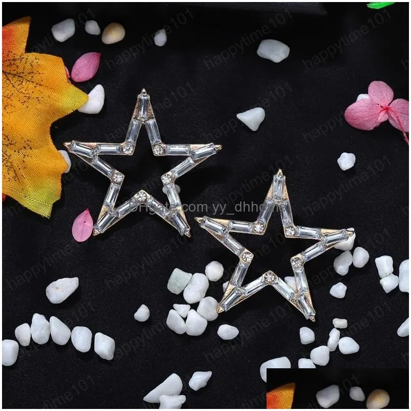 rainbow rhinestone star charms big stud earring for women fashion jewelry collection earrings accessories