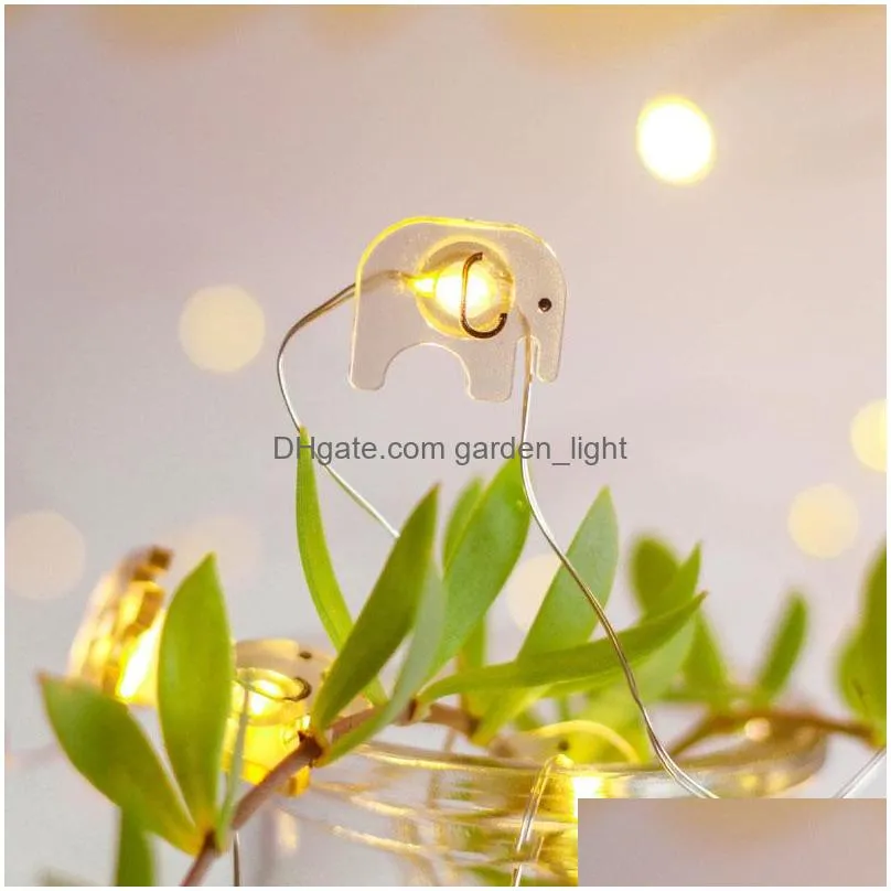 brelong string light 2m 20 leds green elephant decoration lighting battery power easy installment outdoor wedding holiday decor