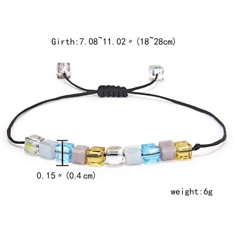 fashion simplicity beaded strands chain bracelet colorful seven chakras crystal versatile hand ornament women jewelry 3 9yh t2