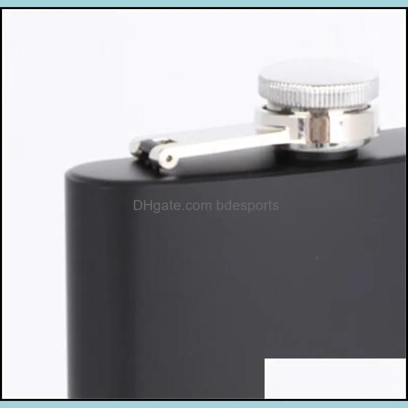 matt black 6oz liquor hip flask screw cap 100 304 stainless steel laser welding personalized logo 105 v2