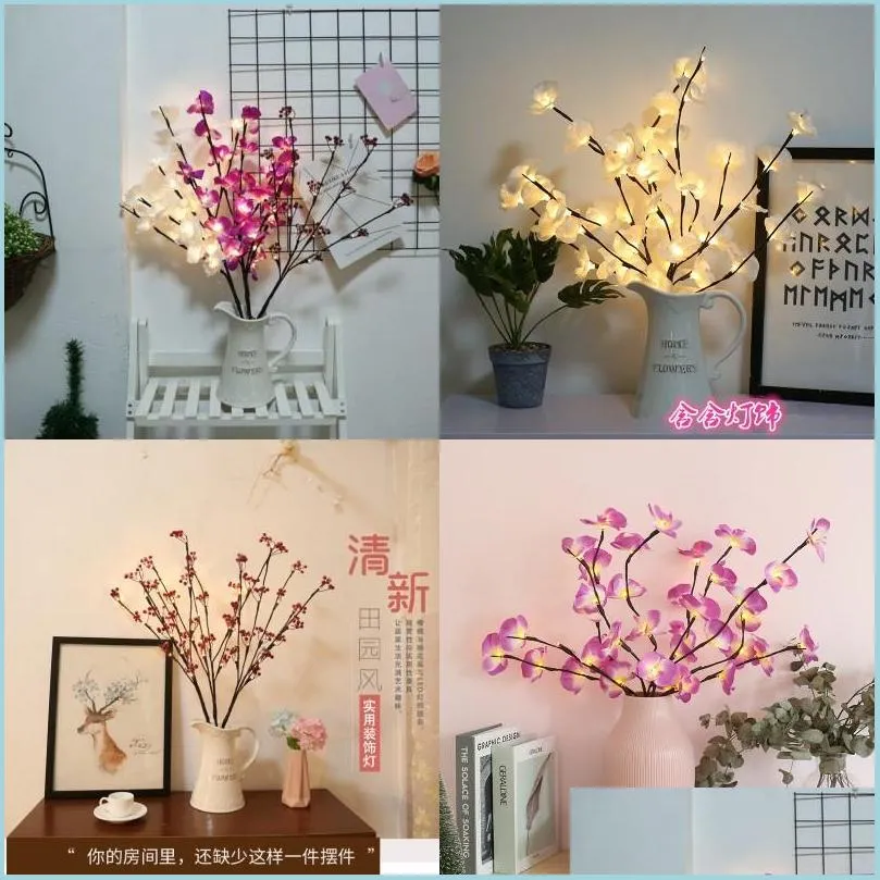 led indoor decorate figurines tree lamp family study bedroom cherry coloured lights practical decorative lamps 11 58hh j3