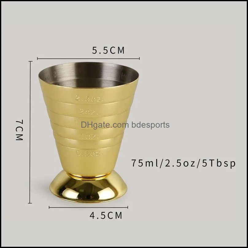 304 magic measuring cup with 3 kinds of graduated glass stainless steel ounces measuring bottle bar creative wine scale cup 36 m2