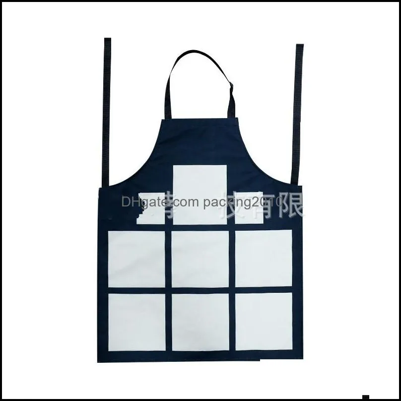  sublimation 9 plaid aprons sublimation blanks kitchen apron printing oil proof antifouling cotton linen 745 b3