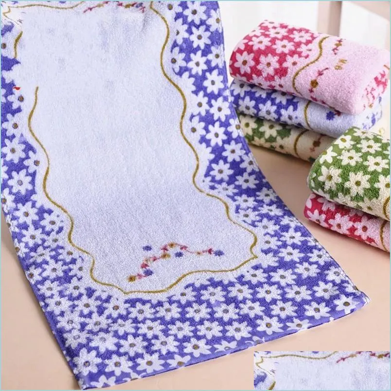 printing towel lucky flower simple facecloth home supplies breathable cotton fashion woman man washcloth gift 1 9xa k2