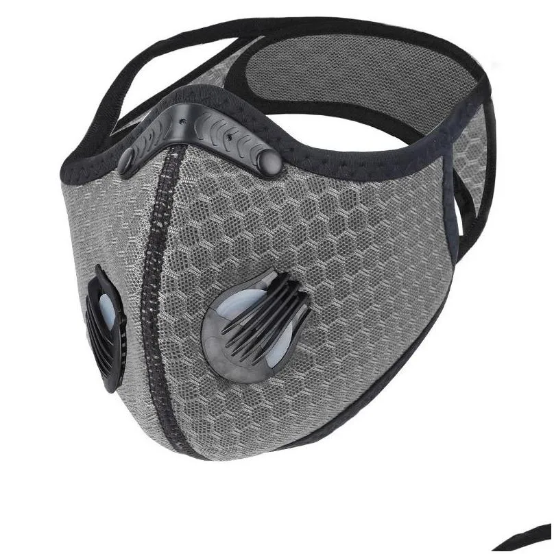 bicycle dustproof sports mask activated carbon cycling running face cover antipollution outdoor training masks with filter 1737 t2