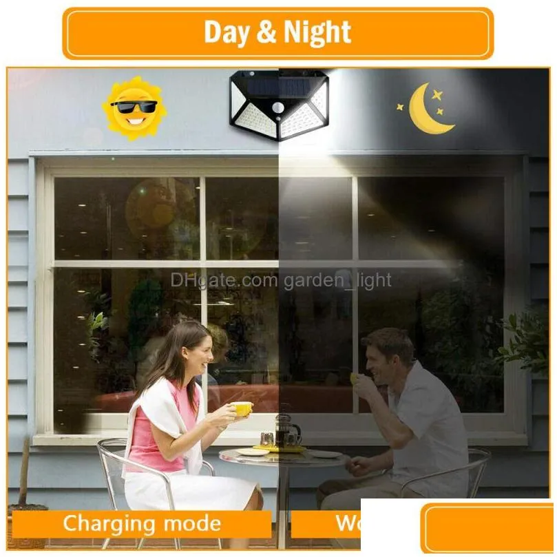 led solar light outdoor solar lamp with motion sensor leds lights waterproof sunlight powered for garden decoration