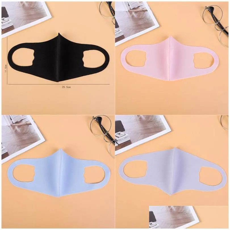 anti dust face mouth cover pm2.5 mask respirator dustproof antibacterial washable reusable ice silk cotton masks tools in stock 1708