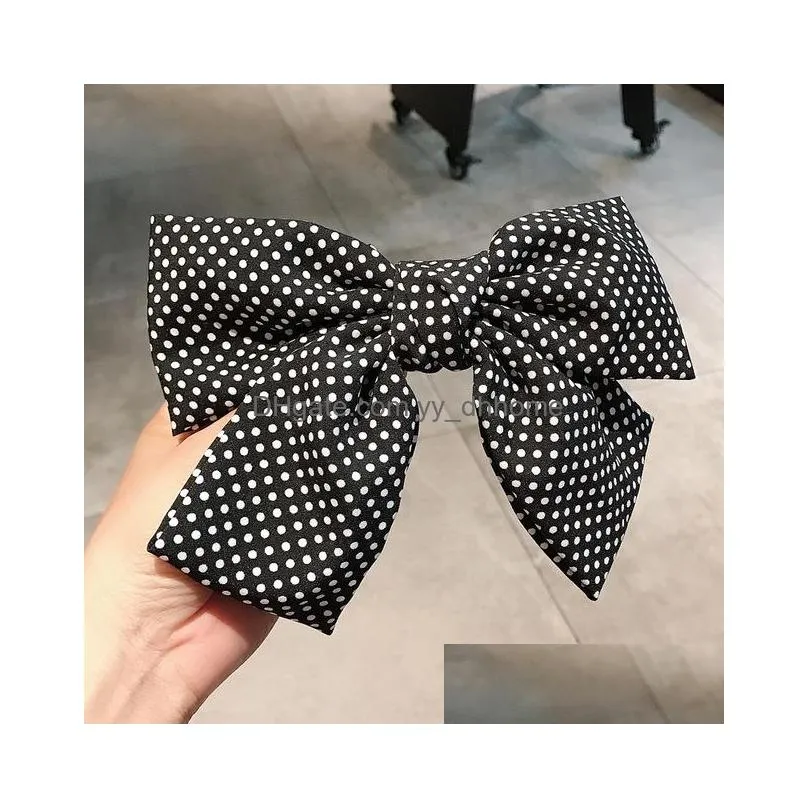 fashion ribbon hairgrips big large bow hairpin for women girls satin trendy ladies hair clip cute barrette hair accessories