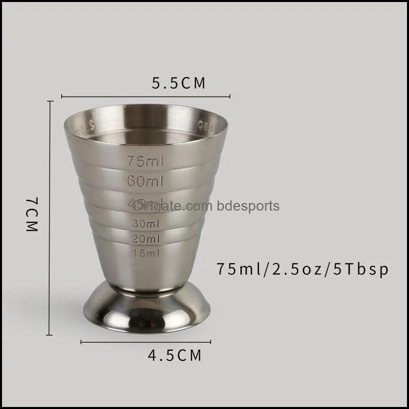 304 magic measuring cup with 3 kinds of graduated glass stainless steel ounces measuring bottle bar creative wine scale cup 36 m2